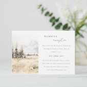 Carte D'accompagnement Jackson Hole Wyoming Landscape Wedding Reception (Debout devant)