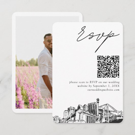 Carte D'accompagnement Jacksonville Wedding RSVP QR Code Petit (Devant / Derrière)