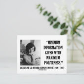 Carte D'accompagnement Jacqueline Kennedy Politesse minimale de l'informa (Debout devant)