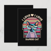 Carte D'accompagnement J'adore le chat siamois (Devant / Derrière)
