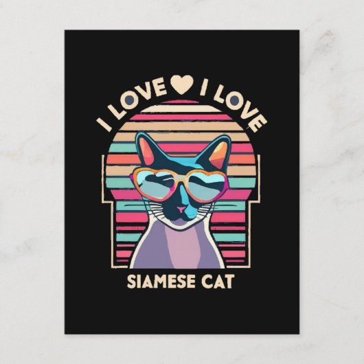 Carte D'accompagnement J'adore le chat siamois (Devant)