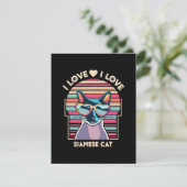 Carte D'accompagnement J'adore le chat siamois (Debout devant)