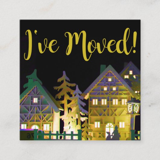 Carte D'accompagnement J'ai déménagé des maisons de Noël éclairées (Devant)