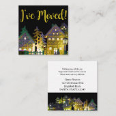 Carte D'accompagnement J'ai déménagé des maisons de Noël éclairées (Devant / Derrière)