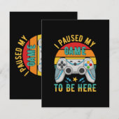 Carte D'accompagnement j'ai mis mon jeu en pause (Devant / Derrière)