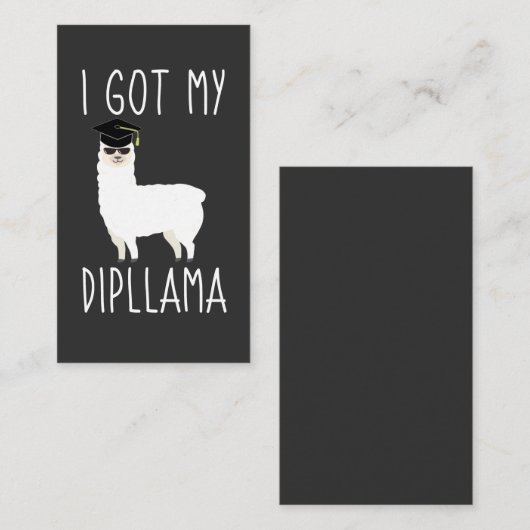 Carte D'accompagnement J'Ai Obtenu Mon Dipllama Graduation Llama Pun (Devant / Derrière)