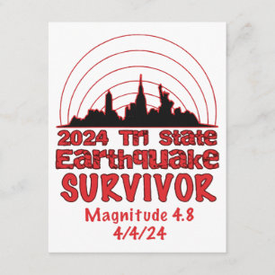 Carte D'accompagnement J'ai survécu au tremblement de terre de NYC Tri St