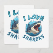 Carte D'accompagnement J'aime les requins Fisher (Devant / Derrière)