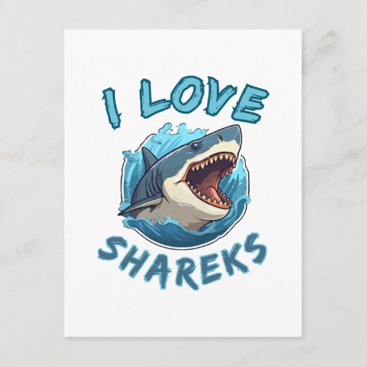 Carte D'accompagnement J'aime les requins Fisher (Devant)