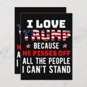 Carte D'accompagnement J'Aime Trump Parce Qu'Il Empêche Les Gens Que Je P (Devant / Derrière)