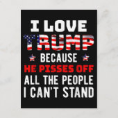 Carte D'accompagnement J'Aime Trump Parce Qu'Il Empêche Les Gens Que Je P (Dos)
