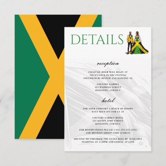 Carte D'accompagnement Jamaïque Couple (Devant / Derrière)