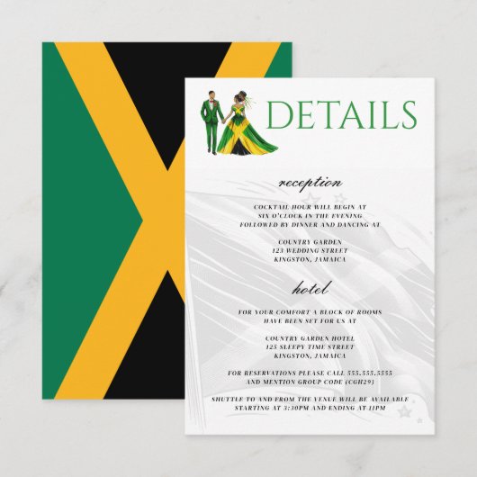 Carte D'accompagnement Jamaïque Couple (Devant / Derrière)