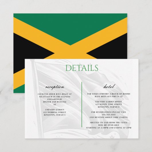 Carte D'accompagnement Jamaïque Couple (Devant / Derrière)