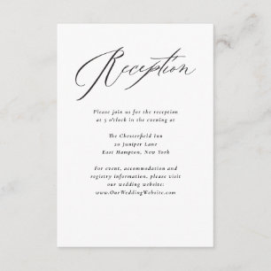Carte D'accompagnement Jane Simple Minimal Mariage Réception en Écriture