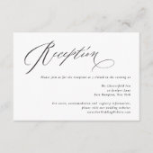 Carte D'accompagnement Jane Simple Minimal Mariage Réception Noir Script (Devant)