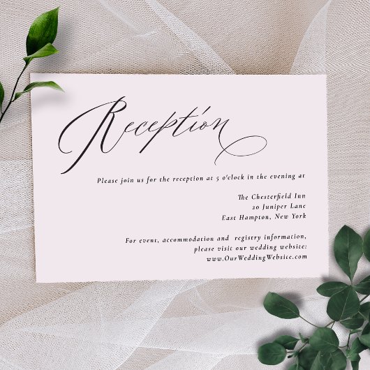 Carte D'accompagnement Jane Simple Minimal Mariage Réception Noir Script