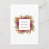 Carte D'accompagnement Jardin botanique élégant Réception de mariage flor (Dos)