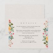 Carte D'accompagnement Jardin botanique fleur sauvage Détails du mariage (Devant / Derrière)
