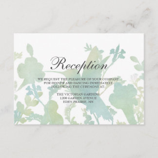 Carte D'accompagnement Jardin de colibris aquarelle Réception de mariage