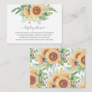 Carte D'accompagnement Jardin de tournesol Floral Baby shower Cadeau