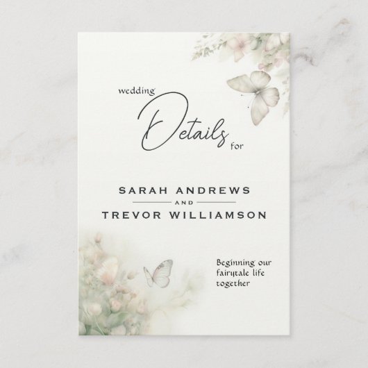 Carte D'accompagnement Jardin des papillons enchantés (Devant)