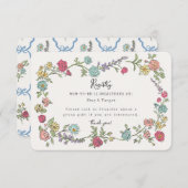 Carte D'accompagnement Jardin d'été Floral Babal Registre Insertion (Devant / Derrière)