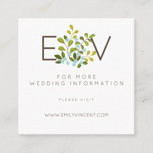 Carte D'accompagnement Jardin d'été Floral Mariage Suite Site Web Insérer (Devant)