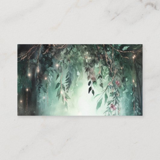 Carte D'accompagnement Jardin enchanté QR Code en ligne RSVP Mariage (Dos)