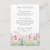 Carte D'accompagnement Jardin Fleur Aquarelle Moderne Détails du Mariage (Devant)