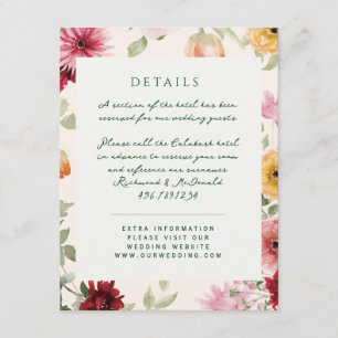 Carte D'accompagnement Jardin Floral à l'Aquarelle Mariage Vert Sauge