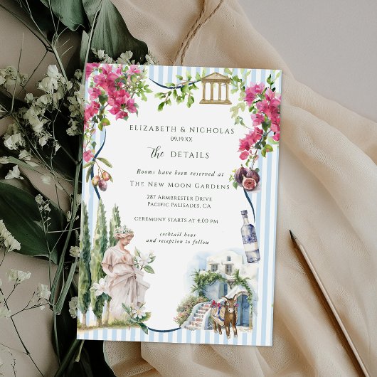 Carte D'accompagnement Jardin grec | Détails de l'invité Mariage
