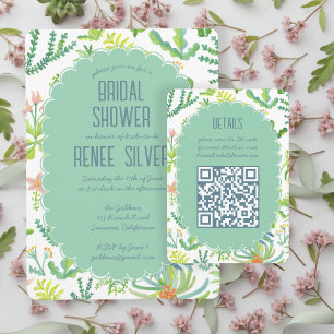 Carte D'accompagnement Jardin Jungle Aquarelle QR CODE PERSONNALISÉ DOUCH