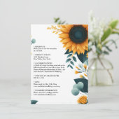 Carte D'accompagnement Jardin rustique plante verdure tournesol Mariage (Debout devant)
