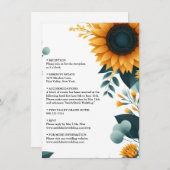 Carte D'accompagnement Jardin rustique plante verdure tournesol Mariage (Devant / Derrière)