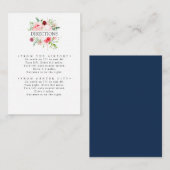 Carte D'accompagnement Jardin sauvage | MARIAGE de fleurs roses (Devant / Derrière)