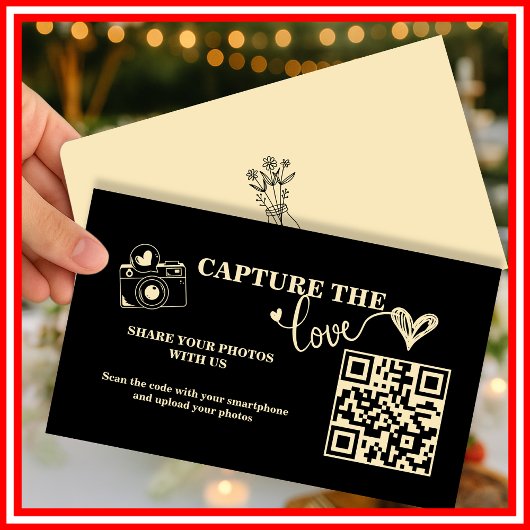 Carte D'accompagnement Jaune Beurre Capturer l'Amour QR Code Mariage