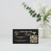 Carte D'accompagnement Jaune Beurre Capturer l'Amour QR Code Mariage (Debout devant)