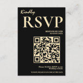 Carte D'accompagnement Jaune Beurre Mariage QR Code RSVP (Devant)