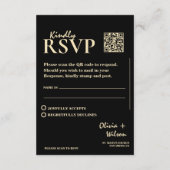 Carte D'accompagnement Jaune Beurre Mariage QR Code RSVP (Dos)