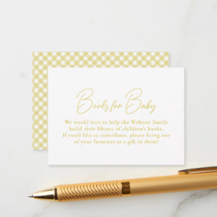 Carte D'accompagnement Jaune en vichy livres mignons simples pour le baby