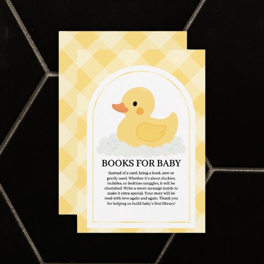 Carte D'accompagnement Jaune moderne en caoutchouc Baby shower canard