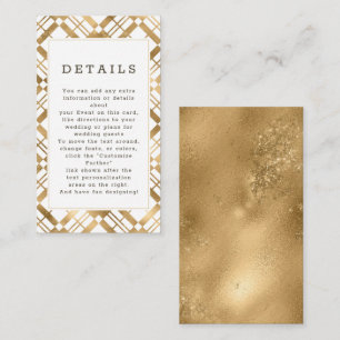 Carte D'accompagnement Jaune Or & Plaid de Mariage de Couleur Automne ave