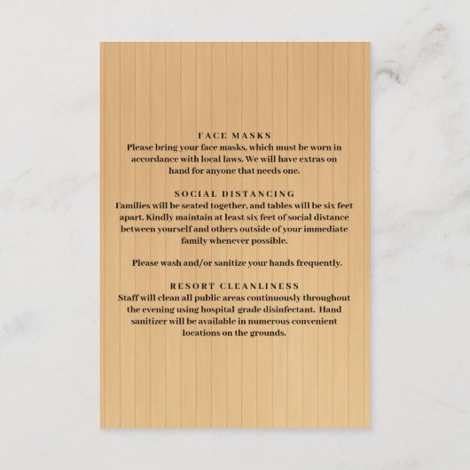 Carte D'accompagnement Jaune Rustique Jaune Mason Jarres Mesures de sécur (Dos)