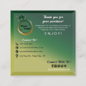 Carte D'accompagnement Jaune Vert Gradient Belle Bijoux Conseils de soin (Dos)