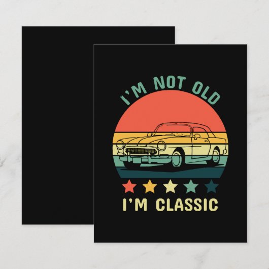 Carte D'accompagnement Je ne suis pas vieux Je suis classique (Devant / Derrière)