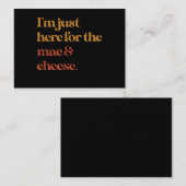 Carte D'accompagnement Je Suis Juste Ici Pour Le Mac Et Le Fromage Merci (Devant / Derrière)