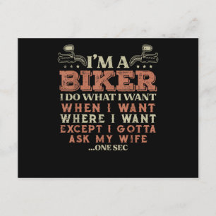 Carte D'accompagnement Je suis un motard je fais ce que je veux drôle de