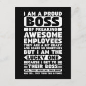 Carte D'accompagnement Je suis un patron fier de Freaking employés géniau (Dos)