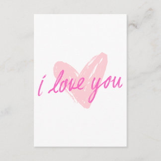 Carte D'accompagnement Je t'aime" Design Coeur Rose